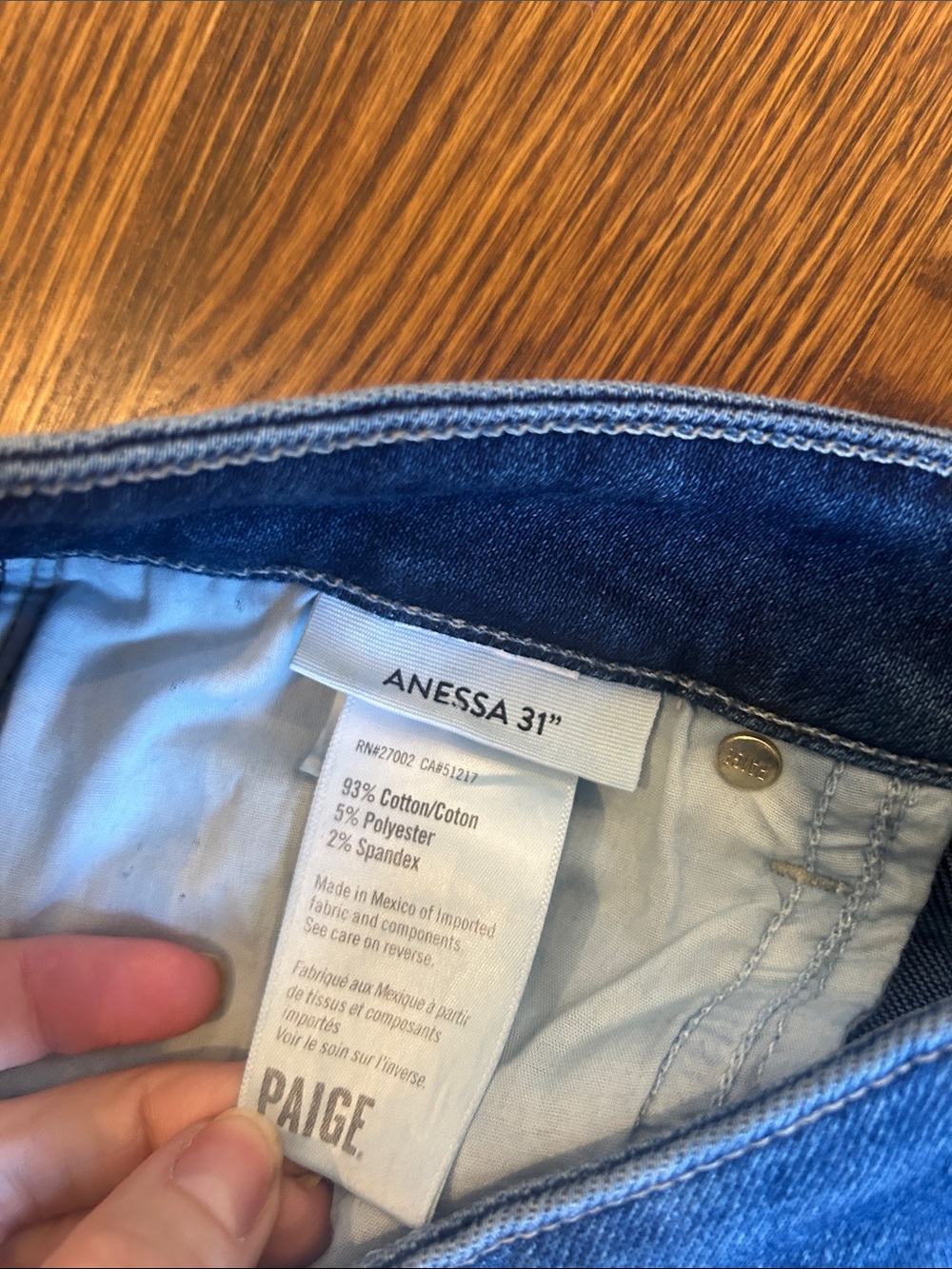 NWOT PAIGE Anessa Wide Leg Jean in Arpeggio 27x31 - Picture 7 of 9